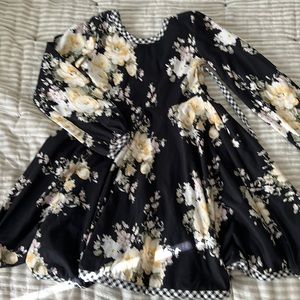 Girls Black Floral Dress